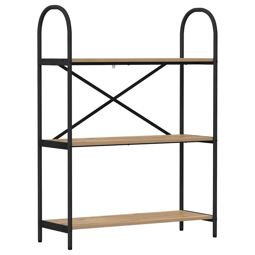 Estantería de roble artesanal, 80 x 30 x 109 cm, estantería moderna de material de madera con 3 estantes resistentes, versátil para sala de estar, estudio, almacenamiento elegante