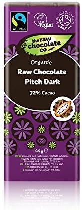 The Raw Chocolate Company - Organic & Fairtrade Raw Dark Chocolate Pitch 72% Cacao - 44g