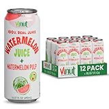 Vinut Natural Watermelon Juice Drink with Pulp, (16.57 fl oz, Pack of 12) Real Watermelon Juice, No Sugar Added, Gluten Free, GMO-Free