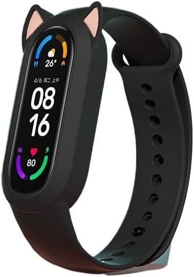 Silicone Case Cat Earmuffs Strap for Xiaomi Series MiBand 8 7 6 5 4 3 Soft and Breathable TPU Material band for Miband Wristband