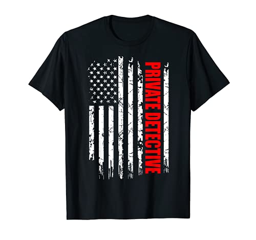 Private Detektiv USA Flagge Stolz Berufe Geschenk T-Shirt