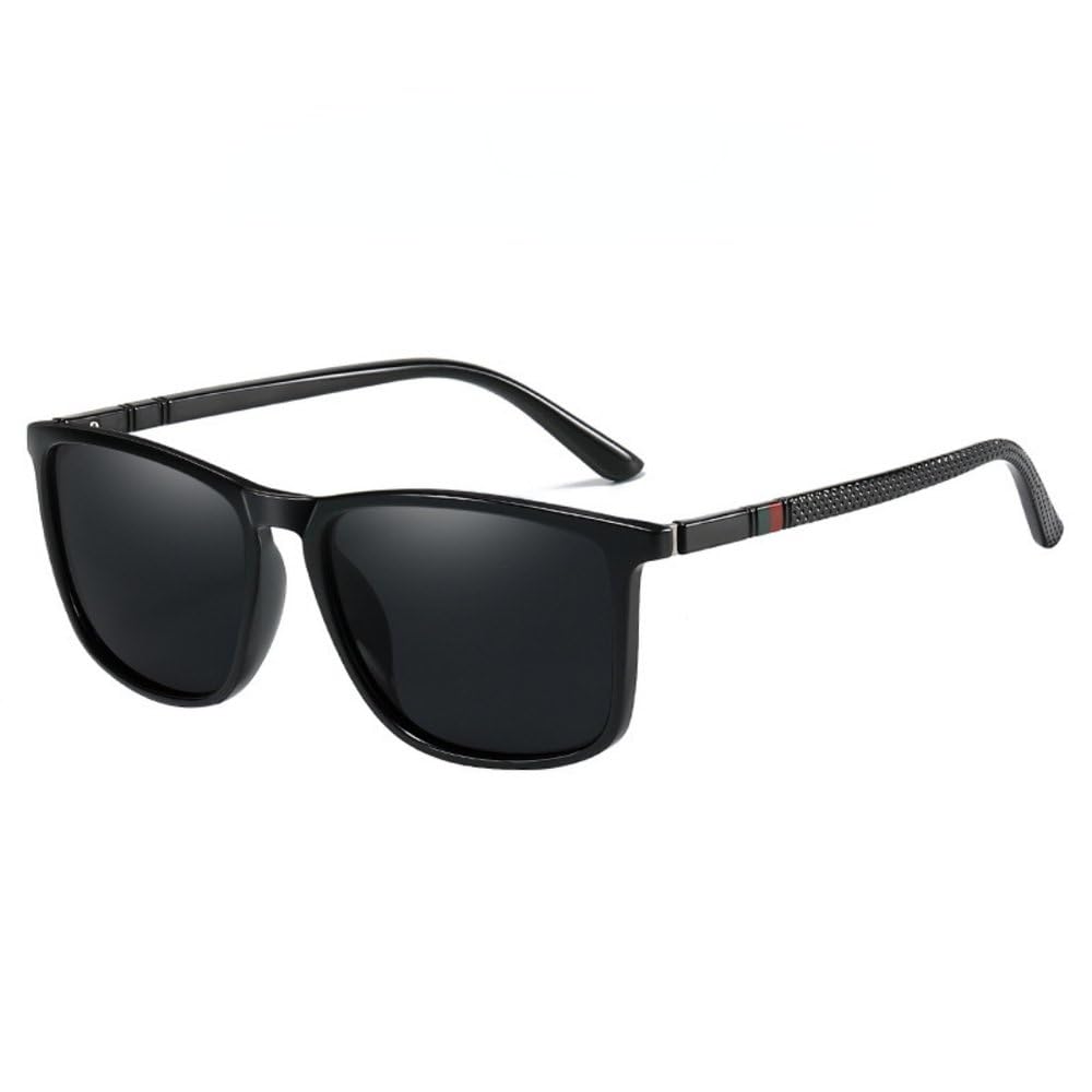 Okulary przeciwsłoneczne z polaryzacją w kwadratowej ramce, męskie i damskie, modne, z filtrem UV400, unisex, męskie, vintage, sportowe, jasnoczarne, 1