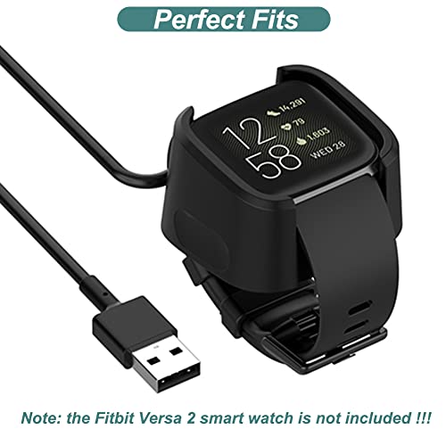 Kissmart Charger For Fitbit Versa 2, Replacement Charging Cable Dock With 3.3Ft Usb Cord For Fitbit Versa 2 Smart Watch [2 Pack] thumb #2