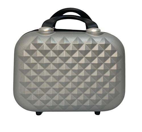 Frasqueira De Mão Viagem Bolsa Necessaire Feminina Cinza P Losango