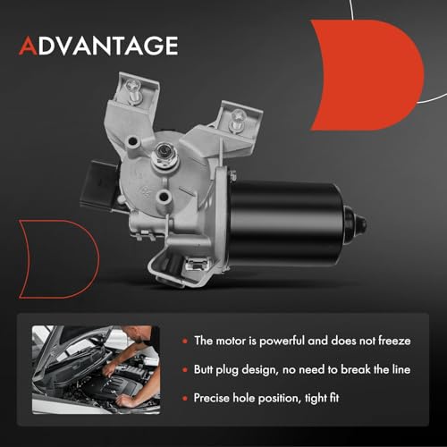Image of A-Premium Front Windshield Wiper Motor Compatible with Land Rover | for Land Rover LR3 2005-2009, LR4 2010-2016, Range Rover Sport 2006-2013, Sport Utility, 4-Pin