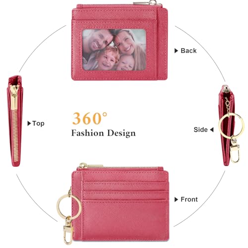 Image of Sodsay Card Case Slim Front Pocket Wallet for Women Credit Card Holder with Keychain | Slim, Front Pocket, Credit Card Holder, with Keychain