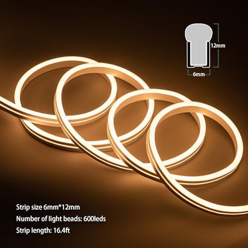 Image of Vanity Lights for Mirror, Hollywood Style Makeup Lights with Dimmer and Power Supply, Waterproof, 16.ft /5M 600 Warm White LEDs Makeup Vanity for Bathroom (Mirror Not Included)