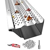 Gutter Guards 6 inch, Aluminum Leaf Filter Rain Gutter Covers with Screws Included, 32 PCS 108FT DIY Gutter Guards Protection for 5-inch and 6-inch Gutters, Fits Any Roof or Gutter Type (Mill Finish)