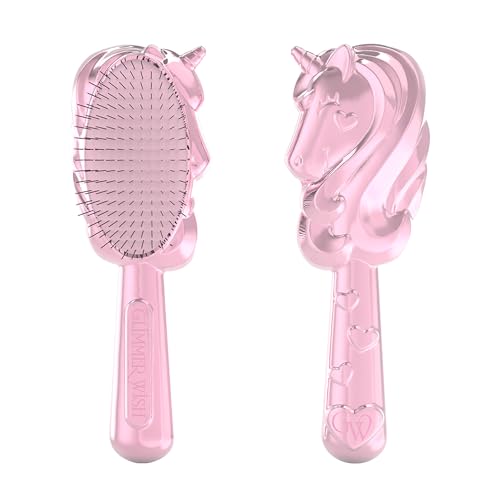 Glimmer Wish Unicorn Hair Detangler Brush for Kids – Gentle & Soft Bristles for Tangle-Free Locks – Anti-Frizz & Anti-Static – Hairbrush for Wet or Dry Use, Hair Brush for Girls and Women