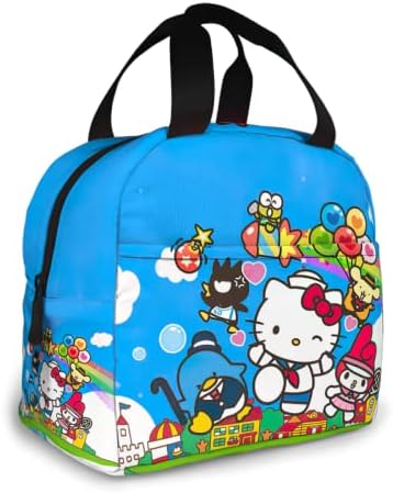Crunowin Cartoon Lunch Box Portable Insulated Lunch Bag Multifunctional Zipper Tote Bag for Office Work Picnic School-2