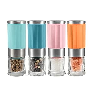 Vevouk Mini Salz- und Pfeffer-Mühlen Set 4tlg Gewürzmühle Klein und Verstellbares Keramik-Mahlwerk Salz Pfeffer-Streuer…