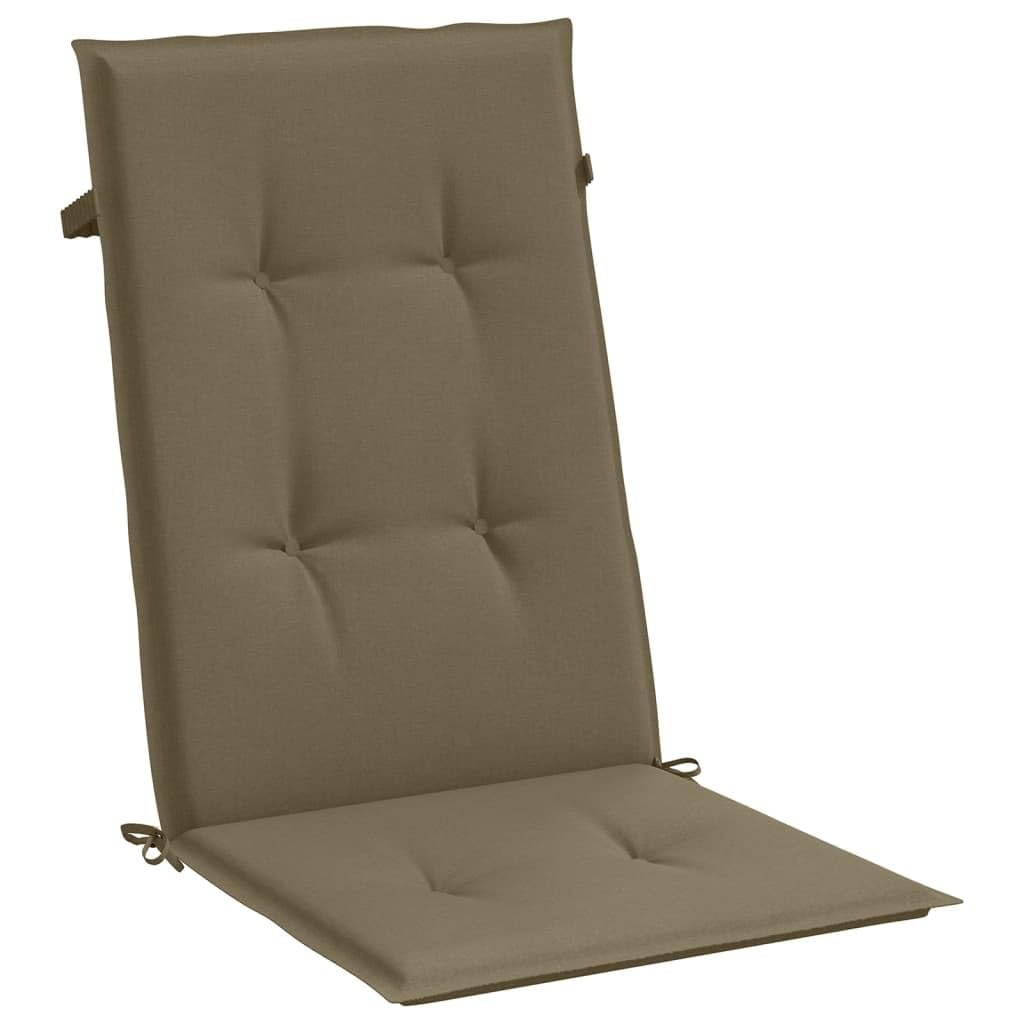 ShGaxin Cojines Silla Respaldo Alto 4 uds Tela Taupe Melange 120x50x4cm, Cojines para Butacas De Jardin, Cojines Sillas Cocina, Cojines para Sillas De Terraza, Cojin Silla Exterior - 4002437