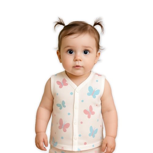 Image of Kidbea Newborn Baby Jhabla Unisex - Organic Cotton Muslin Shirt | Soft & Breathable Summer Wear for Boys & Girls | Cute Prints Infant Clothing