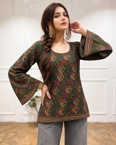 Image of ANNI Designer Cotton Short Kurti for Women | Stylish Kurti | Short Kurti Top | Casual Kurta for Women | Comfortable Cotton Kurtis for Womens