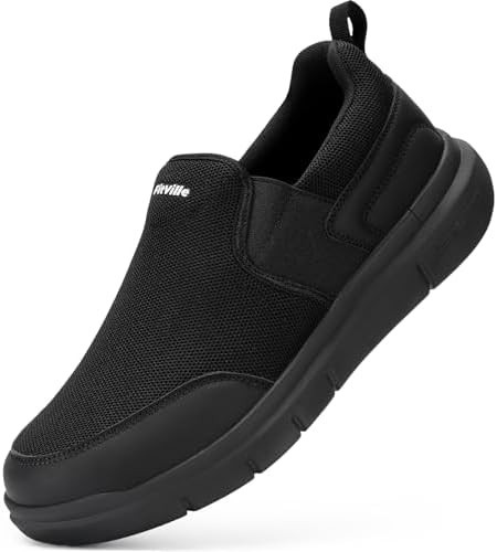 FitVille Slip On Sneaker Herren Extra Weite Turnschuhe rutschfest Walkingschuhe Breit Outdoor Schuhe Bequem Leichte Atmungsaktive Freizeitschuhe