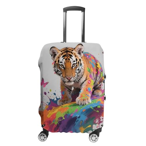 Tiger & Flying Colors Elastic Luggage Cover Suitcase Protector for 19-32 Inch Suitcases | Universal Stretchable Travel Bag Cover | Anti-Scratch, Washable with Zipper Closure M