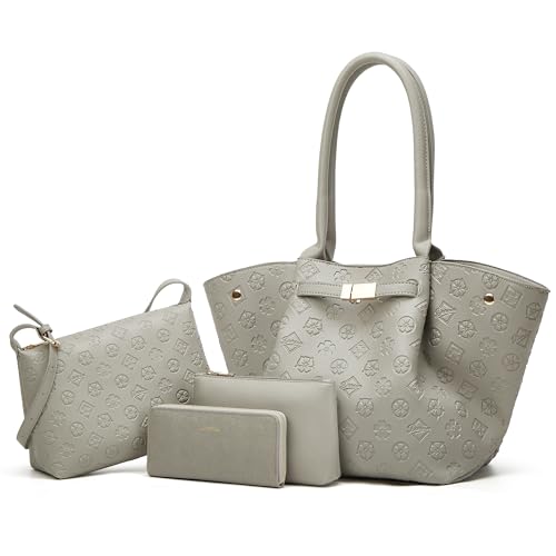 Image of Women Fashion Handbags Wallet Tote Bag Shoulder Bag Top Handle Satchel Purse Set 4pcs