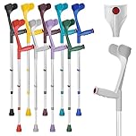 Ossenberg Classic Open Cuff Ergonomic Grip Elbow Crutch – Grey – Single | Lightweight Height Adjustable Economy Comfort Coloured Forearm Crutch for Adults Men & Women Mobility and Walking Aid