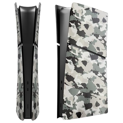 Image of Slim Digital Edition Cover Plates for New PS5 Slim Console, Shell Panels Compatible with New PlayStation 5 Slim Accessories Protective Replacement Faceplate (Gray Camouflage)