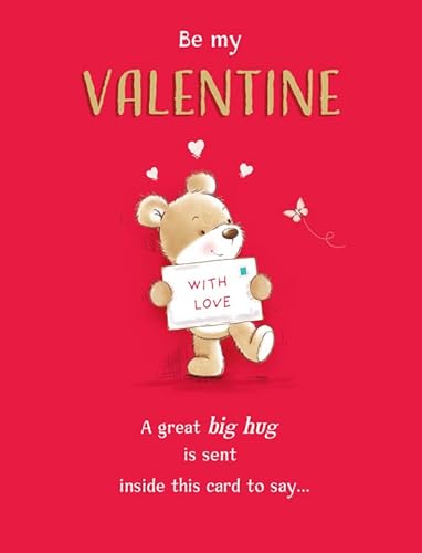 Valentines Day Card, Open Be My Valentine - 8 x 6 inches - Piccadilly Greetings