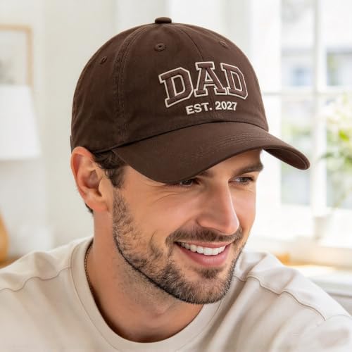 Mom Dad Est 2027 Hats Embroidered Adjustable Baseball Caps Curved Brim | Lettered Front With A Casual Shape For New Parents, Pregnancy Announcements, Baby Shower Gifts And Family Photo Outfits - image 4