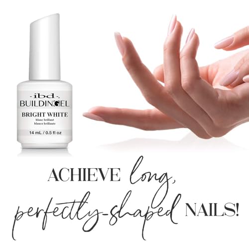 IBD Building Gel, Hard Gel Nail Extension, Bright White - Made in USA, 0.5 oz