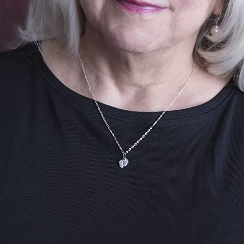 EFYTAL New Mom Gifts, 925 Sterling Silver Personalized Tiny Feet Necklace for Mom to Be2