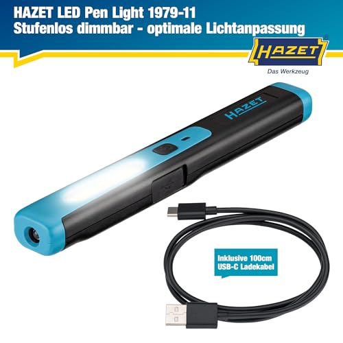 HAZET LED Stiftlampe 1979-11 I kleine und kompakte Werkstatt-Lampe mit hoher Leuchtleistung, stufenlos dimmbar, inkl. Haltemagnet zur Befestigung