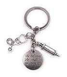 Einzigartiges Design H-Customs Spritze Arzt Stethoskop Schlüsselanhänger Anhänger Silber aus Metall
