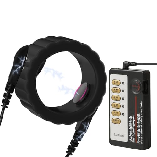 Image of Sm Electric Shock Masturbation Penis Ring Electric Shock Training Punishment Props Silicone Cock Ring Male Training Bondage Sex Toys