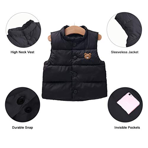 Lanbaosi Baby Girls&Boys Winter Cute High Neck Vest Lightweight Puffer Sleeveless Jacket #TOP3