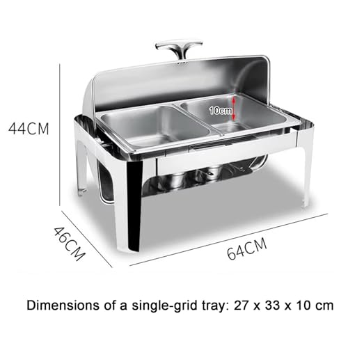 Ensemble de plats à frire en acier inoxydable, 2 grilles et plateau de service pour buffet, fête, mariage