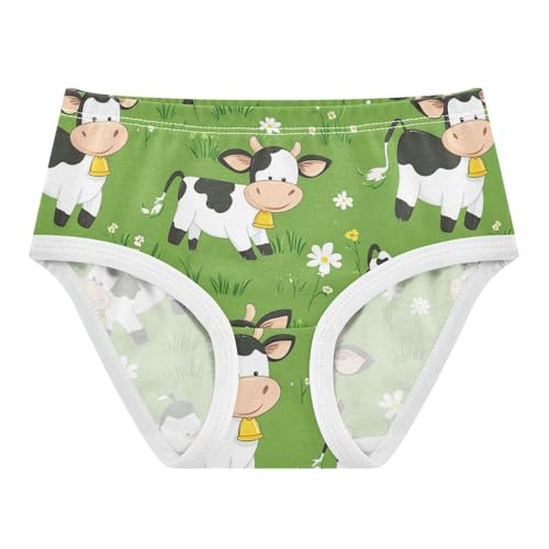 Wusikd Funny Cows Girls' Underwear Cotton Green Girls Briefs Soft Toddler Underwear 2T