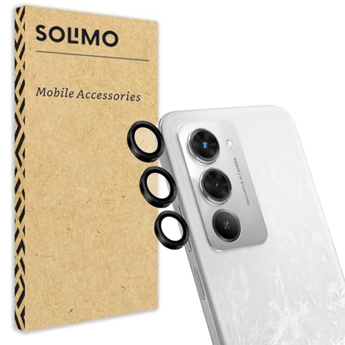 Image of Amazon Brand - Solimo Camera Glass Lens Protector Ring for Redmi 15 5G Case Friendly with Edge to Edge Coverage and Easy Installation (Black)