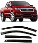 Smoke Tinted Tape-On Side Window Vent Visor Deflectors Rain Guards Compatible with Ford Ranger SuperCrew 2019 2020 2021 2022 2023 XL XLT Lariat