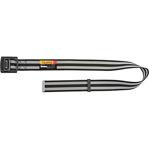 タジマ 新規格安全帯 胴ベルトMサイズ ボーダー白 BAM125-BWH 長さ125cm 革手袋でも操作が簡単な軽量アルミフィンガーバックル 腰の強い特厚ナイロンベルト