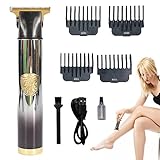 Gusengo Cortapelos eléctrico T9 | Máquina de Afeitar para Barba con Detalle Cero Huecos en Relieve Vintage - Kit de...