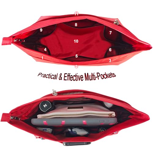 Image of Handbag Tote Purse Organizer Insert, Medium, Red