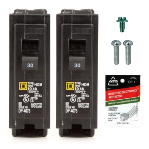 FalconSupply Genuine Square D HOM130 Circuit Breaker Kit Bundle (2 Pack) 30 Amp (30A) Single Pole 120V 10kAIC UL Listed Plug-On for Homeline Load Centers & Panel Box New Replacement