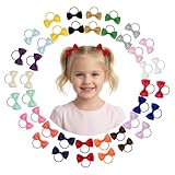 40 Pcs Hair Band Bow Toddlers Baby Hair Ties with Bows Toddler Girl Hair Ties Tiny Soft Elastics Ponytail Holders Hair Accessories for Infants Toddlers Baby Girls Multi-Colored Small Hair Accessories
