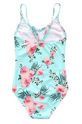 Image of Girls One Piece Swimsuits Hawaiian Ruffle Swimwear Kids Summer Bathing Suit 3-14 Years