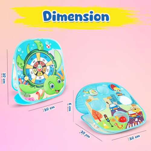 Wembley 2 in 1 Tossing Game Bean Bag Toss with Vertical Dart Game Portable Game Set for Kids Ages 3 4 5 6 Year Old Indoor Outdoor Collapsible Double Sided Board Game for Kids