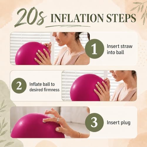 Image of KAIDAA Anti Slip Anti Burst Yoga Ball, (25cm) 9.8 Inch Exercise Mini Soft Workout for Home Gym Yoga, Pilates, Core Training, Pregnancy Workout, Balance, Stability for Men & Woman (Set of 2)