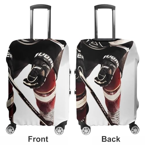 Ice Hockey Pattern Luggage Cover, Washable Elastic Suitcase Cover Protector Fit 18-32 Inch Luggage3
