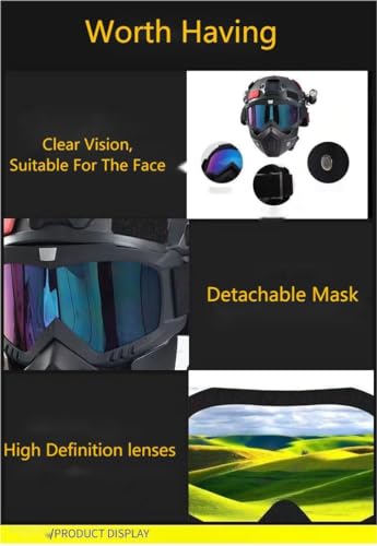 Mich Airsoft Helm Und Maske,Mit Seitenschiene Für NVG Mount Mit Abnehmbarer Und Verstellbarer Brille CS Helm Set