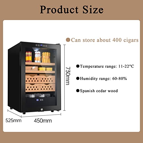 Humidor Electronic Humidor Constant Temperature And Humidity Home Mini Refrigerator Small Humidifier Commercial Locked Humidor Can Store 400 Cigars (Color : Black2, Size : 52.5 * 45 * 73Cm) #TOP6