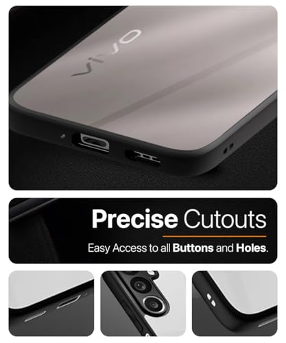 Image of WOW IMAGINE Shockproof Hybrid Back Cover for Vivo T4 lite 5G | iQOO Z10 lite 5G | Y04 4G | Y19 5G | Y19e | Hard Slim fit Back Case | PC & TPU | Clear Transparent Case - Black