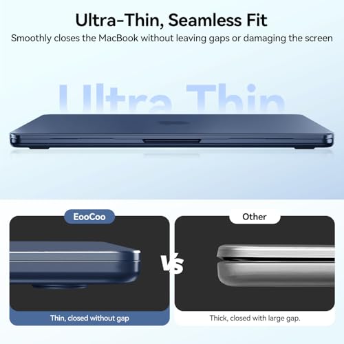 Image of EooCoo Compatible for Apple 2026 MacBook Neo Case 13 inch Laptop A3404 A18 Pro Chip with Liquid Retina Display, 100% Match Official Color, Scratch Resistant, Hard Shell Protective Cover, Frost Indigo