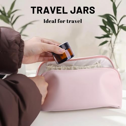 2oz Amber Glass Jars with Lids, Cosmetic Jars with Lids, 48 pack3