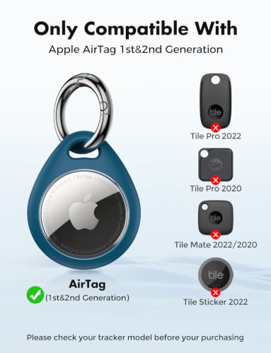 Image of UNBREAKcable AirTag Pendant, Pack of 4 AirTag Key Fob Protective Case, Air Tag Silicone Scratch-Resistant TPU Case, Keyring Cover Case Cover for Keys, Bag, and Dog